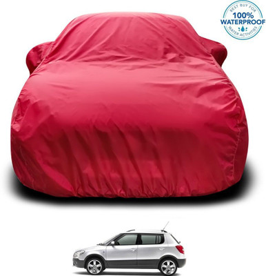 GOSHIV-car and bike accessories Car Cover For Skoda Fabia Scout (With Mirror Pockets)(Maroon)