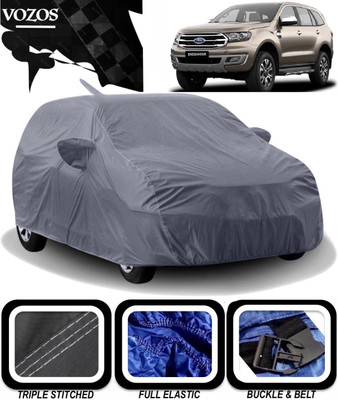 VOZOS Car Cover For Ford Endeavour (With Mirror Pockets)(Grey)