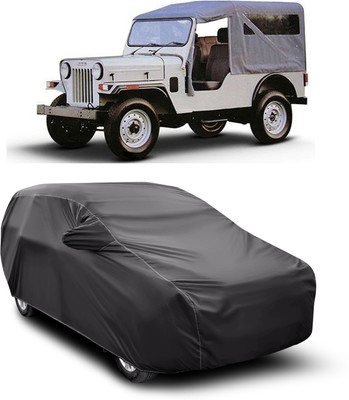 aosis Car Cover For Mahindra Jeep (With Mirror Pockets)(Grey)