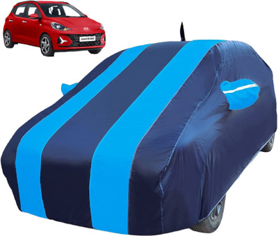 Auto Hub Car Cover For Hyundai Grand i10 (With Mirror Pockets)(Blue)