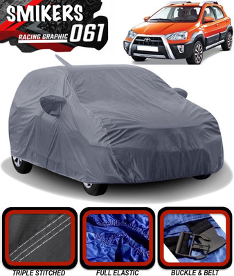 SMIKERS Car Cover For Toyota Etios Cross (With Mirror Pockets)(Grey)