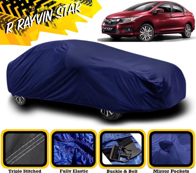R Rayvin Star Car Cover For Honda City i-Dtec (With Mirror Pockets)(Blue)