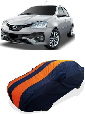 Coxtor Car Cover For Toyota Platinum Etios 1.4 VXD (With Mirror Pockets)(Orange)