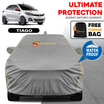 AUTOMOZEXO Car Cover For Tata Tiago, Tiago 1.2 Revotron XT, Tiago 1.2 Revotron XZ, Tiago 1.05 Revotorq XZ (With Mirror Pockets)(Grey)