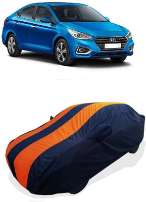 Coxtor Car Cover For Hyundai Verna CRDi 1.6 E (With Mirror Pockets)(Orange)