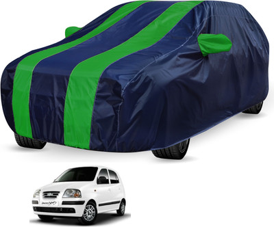 Auto Hub Car Cover For Hyundai Santro Xing (With Mirror Pockets)(Blue, Green)