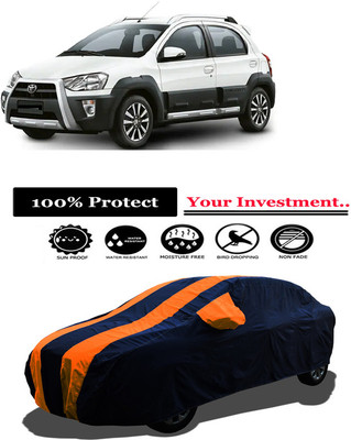 Amexride Car Cover For Toyota Etios Cross 1.4L VD Diesel (With Mirror Pockets)(Orange)