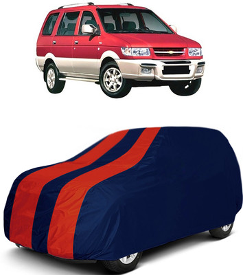 MoTRoX Car Cover For Chevrolet Tavera (Without Mirror Pockets)(Red, Blue)