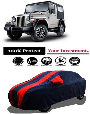 Amexride Car Cover For Mahindra Thar DI 4X2 (With Mirror Pockets)(Red)