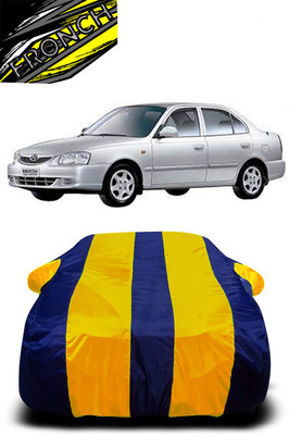 FRONCH Car Cover For Hyundai Accent 1.6i (With Mirror Pockets)(Yellow, Blue)