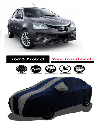 Amexride Car Cover For Toyota Platinum Etios 1.5 V (With Mirror Pockets)(Grey)