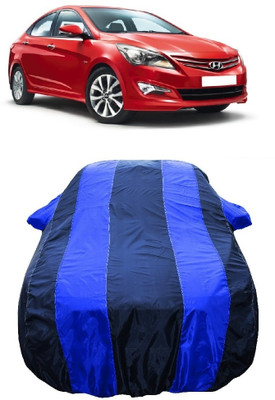 Wegather Car Cover For Hyundai Verna Fluidic DTHR (With Mirror Pockets)(Blue)