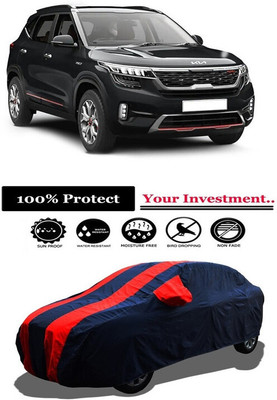 Amexride Car Cover For Kia Seltos GTX Plus AT D Diesel (With Mirror Pockets)(Red)