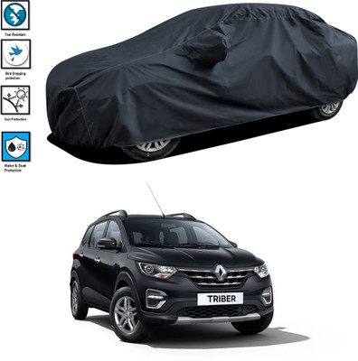 GS GOSHIV Car Cover For Renault Triber (With Mirror Pockets)(Black)