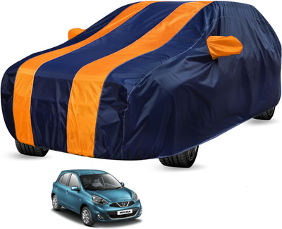 Auto Hub Car Cover For Nissan Micra (Without Mirror Pockets)(Black, Orange)