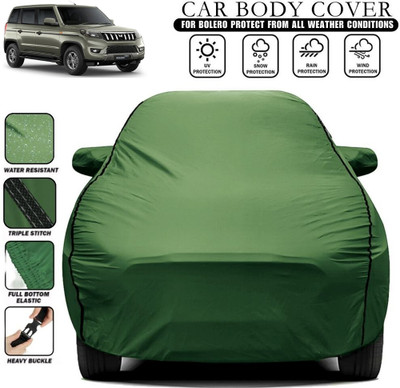 THE REAL ARV Car Cover For Mahindra Bolero, Bolero 2.5 Diesel, Bolero Camper GOLD 2WD BS3 Refresh, Bolero Neo, Bolero Power Plus LX Diesel (With Mirror Pockets)(Green)