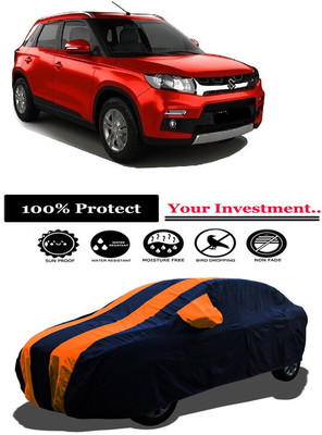 Amexride Car Cover For Maruti Suzuki Vitara Brezza ZDi Plus Diesel (With Mirror Pockets)(Orange)