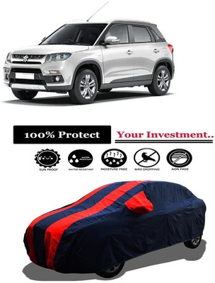 Amexride Car Cover For Maruti Suzuki Vitara Brezza ZDi AMT Diesel (With Mirror Pockets)(Red)