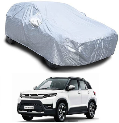 Auto Hub Car Cover For Maruti Vitara Brezza (With Mirror Pockets)(Silver)