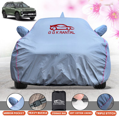 G G K RANTAL Car Cover For Hyundai Alcazar (With Mirror Pockets)(Grey, For 2024 Models)