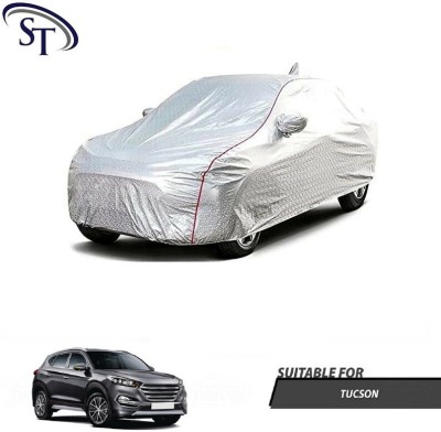 SHOBHNATH TRADING Car Cover For Hyundai Tucson (With Mirror Pockets)(Silver)