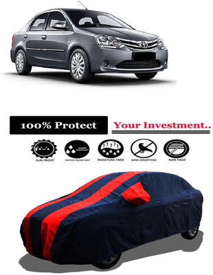 Amexride Car Cover For Toyota Etios G (With Mirror Pockets)(Red)