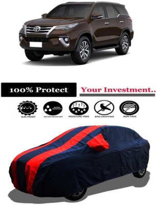 Amexride Car Cover For Toyota Fortuner 2.7 2WD MT Petrol (With Mirror Pockets)(Red)