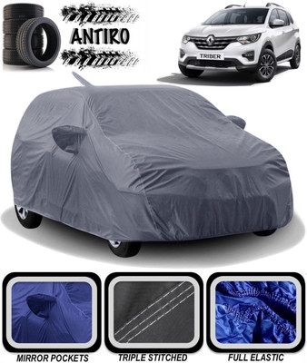 ANTIRO Car Cover For Renault Triber (With Mirror Pockets)(Grey)