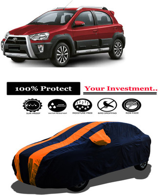 Amexride Car Cover For Toyota Etios Cross 1.5L V (With Mirror Pockets)(Orange)