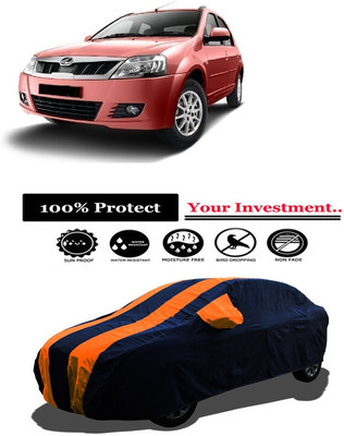 Amexride Car Cover For Mahindra E Verito D4 (With Mirror Pockets)(Orange)