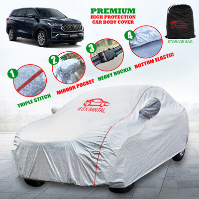 G G K RANTAL Car Cover For Toyota Innova Hycross (With Mirror Pockets)(Silver, For 2022, 2023, 2024 Models)