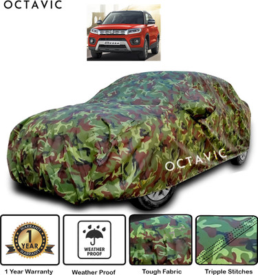 octavic Car Cover For Maruti Suzuki Vitara Brezza (With Mirror Pockets)(Green, For 2021, 2022, 2023, 2024 Models)
