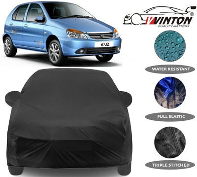 V VINTON Car Cover For Tata Indica V2 (With Mirror Pockets)(Black)