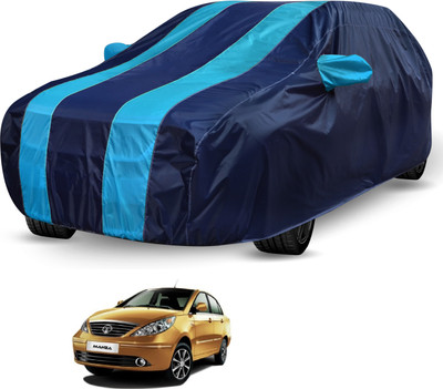 Auto Hub Car Cover For Tata Manza (Without Mirror Pockets)(Black, Blue)