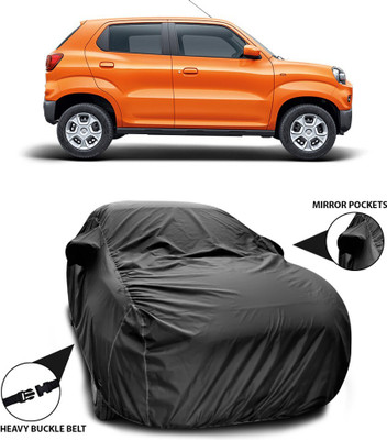 SEBONGO Car Cover For Maruti Suzuki S-Presso (With Mirror Pockets)(Black, For 2019, 2020, 2021, 2022, 2023, 2024 Models)