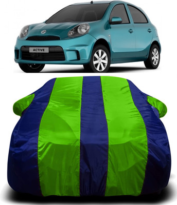 AXLOZ Car Cover For Nissan Micra Active (With Mirror Pockets)(Multicolor)
