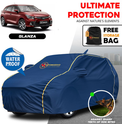 AUTOMOZEXO Car Cover For Toyota Glanza, Glanza G, Glanza G CVT, Glanza G Hybrid, Glanza V, Glanza G Smart Hybrid Petrol (With Mirror Pockets)(Blue)