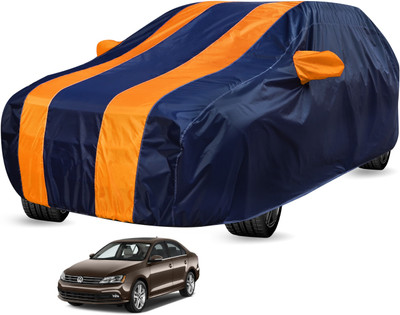 Auto Hub Car Cover For Volkswagen Jetta (Without Mirror Pockets)(Black, Orange)