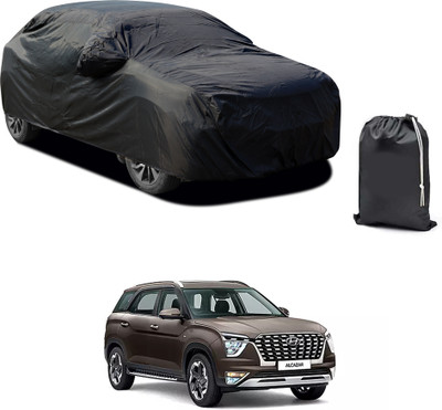 PAGORA Car Cover For Hyundai Alcazar (With Mirror Pockets)(Black)