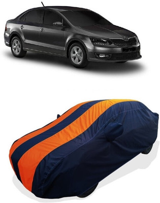 Coxtor Car Cover For Skoda Rapid 1.6 MPI AT Ambition Petrol (With Mirror Pockets)(Orange)