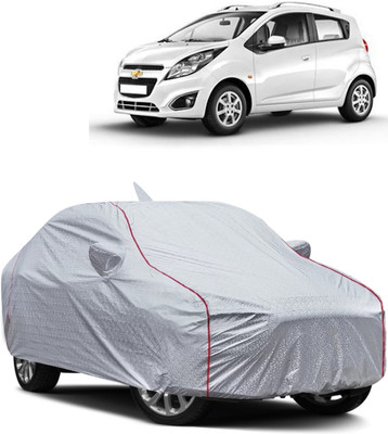 FUZICON Car Cover For Chevrolet Beat (With Mirror Pockets)(Silver)