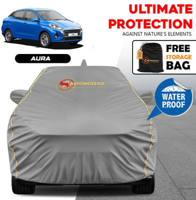 AUTOMOZEXO Car Cover For Hyundai Aura, Aura E Petrol, Aura S CNG, Aura S Petrol, Aura SX Petrol, Aura SX Plus Turbo Petrol (With Mirror Pockets)(Grey)