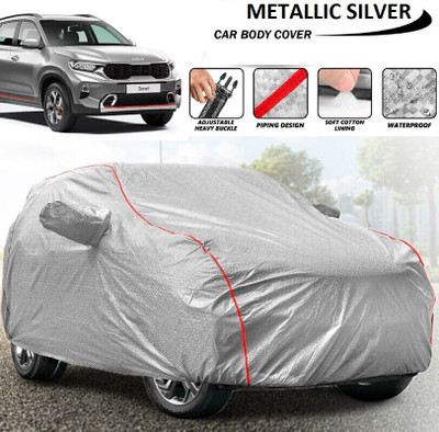 Telescope Car Cover For Kia Sonet (With Mirror Pockets)(Silver, For 2020, 2021, 2022, 2023 Models)
