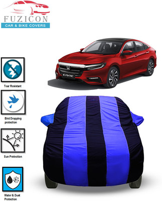 FUZICON Car Cover For Honda Civic (With Mirror Pockets)(Blue)