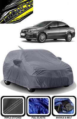 FRONCH Car Cover For Fiat Linea Power Up 1.3 Dynamic Diesel (With Mirror Pockets)(Grey)
