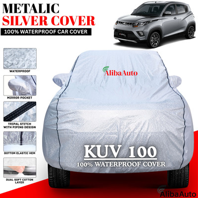AlibaAuto Car Cover For Mahindra KUV100 (With Mirror Pockets)(Silver, Black, For 2019, 2020, 2021, 2022, 2023, 2024 Models)