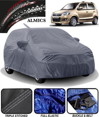 ALMICS Car Cover For Maruti Suzuki WagonR (With Mirror Pockets)(Grey)