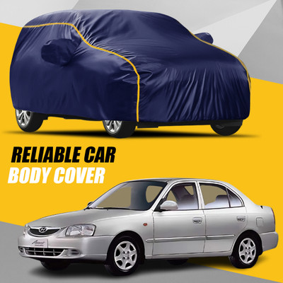 R Rayvin Star Car Cover For Hyundai Accent (With Mirror Pockets)(Multicolor)
