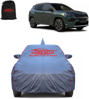 FAMEXON Car Cover For Jeep Compass, Compass 1.4 Limited (With Mirror Pockets)(Grey)