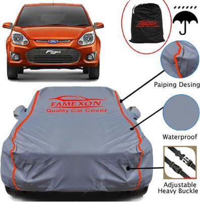 FAMEXON Car Cover For Ford Figo (With Mirror Pockets)(Grey)